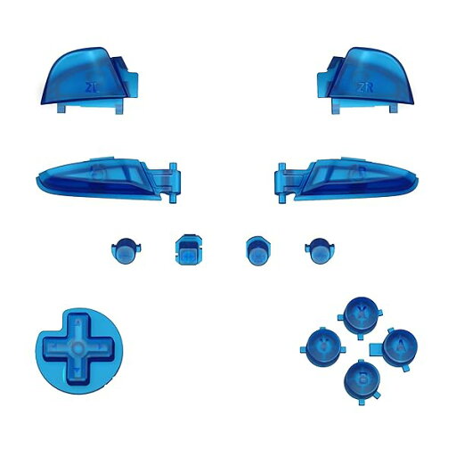 スイッチ プロコンに対応用ABXY D-pad ZR ZL L Rボタン(クリア素材)、switch プロコンに対応用フルセットボタン‐コントローラーは含まれていません【クリアブルー】 スイッチ プロコンに対応用ABXY D-pad ZR ZL L Rボタン(クリア素材)、switch プロコンに対応用フルセットボタン‐コントローラーは含まれていません【クリアブルー】