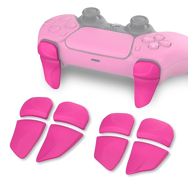 ps5コントローラーに対応用2ペアショルダーボタンエクステンショントリガー、ps5 edge対応用ゲーム改善アジャスター、ps portal対応用バンパートリガーエクステンダー【ノヴァピンク】