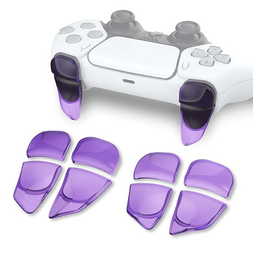ps5コントローラーに対応用2ペアショルダーボタンエクステンショントリガー、ps5 edge対応用ゲーム改善アジャスター、ps portal対応用バンパートリガーエクステンダー【クリアパープル】 ps5コントローラーに対応用2ペアショルダーボタンエクステンショントリガー、ps5 edge対応用ゲーム改善アジャスター、ps portal対応用バンパートリガーエクステンダー【クリアパープル】