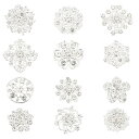 12種 ブローチ ラインストーン 花 ブローチ レディース 花輪 コサージ おしゃれ ボタン レトロ 合金製バッジ 七五三 母の日 プレゼント 卒業式 入学式 結婚式 入園式 白色