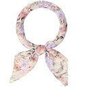 シフォンスカーフ ネッカチーフ 70×70cm 花柄 スクエアハンカチ レディース 薄黄色-1 70x70cm