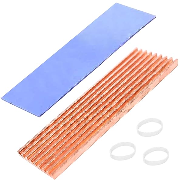 銅製 M.2 SSD ヒートシンク 薄型 2mm 高放熱性能 M2 2280 SSD ヒートシンク サーマルパッド付き 冷却ラジエーターフィン