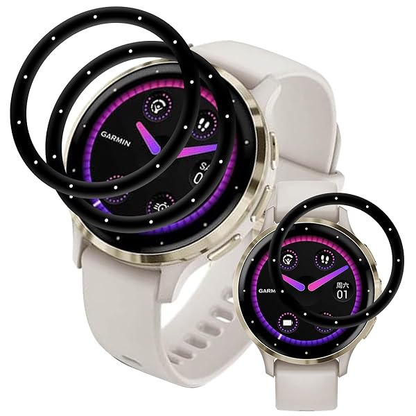 対応 GARMIN(ガーミン) Venu 3S フィルム 【3枚セット 全面保護】 PET複合材 炭素繊維 3D曲面 ガーミンVenu 3S 液晶保護フィルム 高速反応 高透過率 傷防止 キズ修復機能 自動吸着 指紋防止 気泡ゼロ タッチ感度