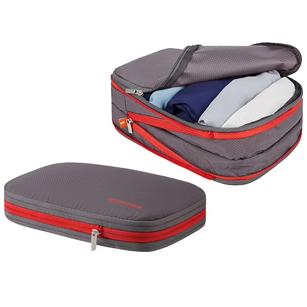 トラベルポーチ 旅行用圧縮袋 圧縮バッグ 9L 衣類収納 ファスナー 拡張可能 ペース節約 2 つの収納コン..