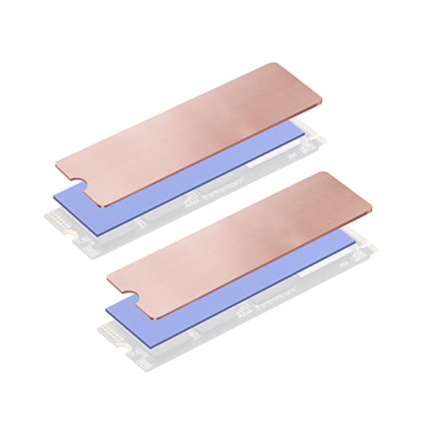 m.2 ヒートシンク 銅 薄型 ヒートシンク デスクトップ ラップトップ 用 m.2 ssd ヒートシンク 【2セット】