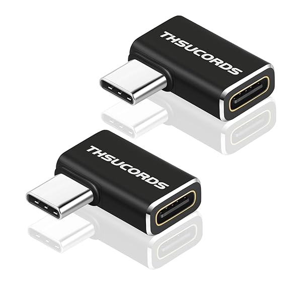 L字型USB C延長アダプター 2本入り 左90度オス-メスエクステンダー PD 100W 20Gbps Type C 3.2 Gen2 4K@60Hz ビデオコンバータ 適格請求書発行可