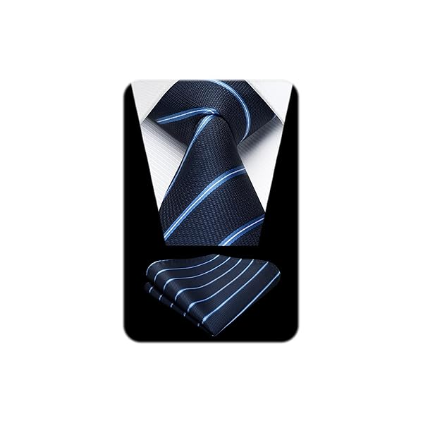 ビジネス ネクタイ メンズ フォーマル ネクタイ ストライプ ポケットチーフ セット ブランド品 高級 成人式 父の日 HC-04