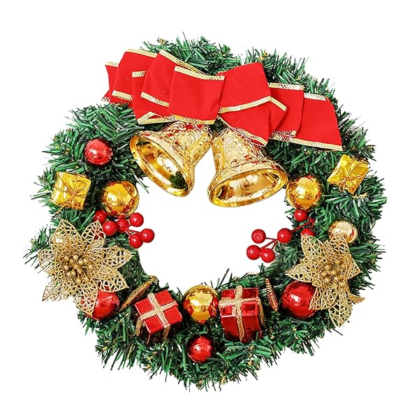 クリスマスリース クリスマス 飾り 直径30cm 壁掛け リース 玄関 ドアガーランド インテリア オーナメント 屋外 花輪 フラワーリース 造花 弓 クリスマス パーティー 装飾用 ギフト