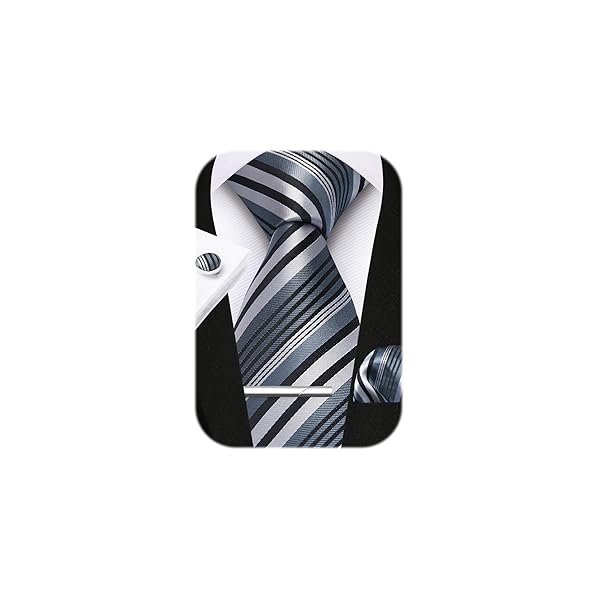 ネクタイ メンズ ビジネス: シルバー ネクタイ シルク ストライプ柄 通販 就活 成人式 卒業式 入学式 ブランド品A4-01