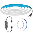 COB テープライトLEDストリップライトフレキシブル 幅5mm 5V 青、1m TYPE-Cに接続両面テープ貼付け式 折り畳み可能なライトバー ワイヤレスリモ...