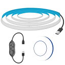 COB テープライトLEDストリップライトフレキシブル 幅5mm 5V(青、1m) USBに接続両面テープ貼付け式 折り畳み可能なライトバー ワイヤレスリモコン...