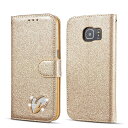 ギャラクシー Galaxy A3 2017 ケース 手帳型 PU キラキラ カード収納 横置き Qi充電 ストラップ
