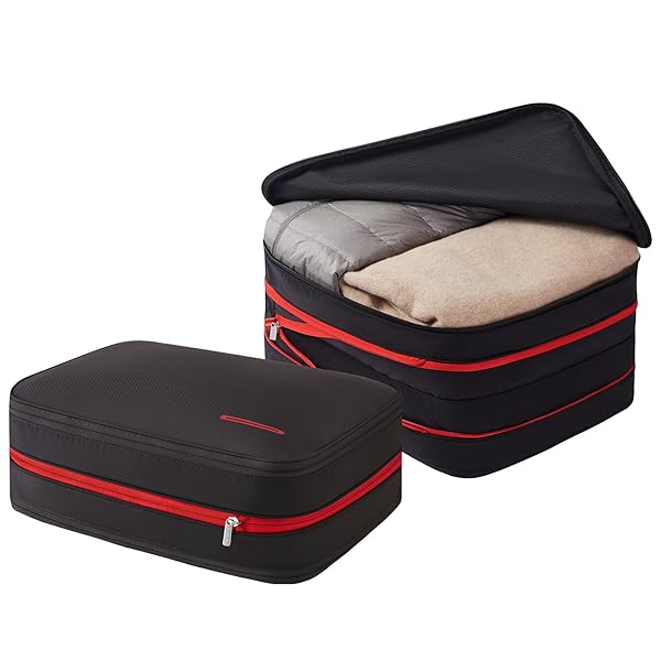 圧縮バッグ 防水トラベルポーチ 旅行用圧縮袋 26L 衣類圧縮袋収納 ファスナー 拡張可能 ペース節約 2 ..