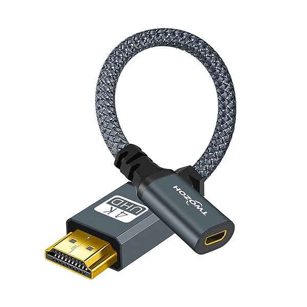 フルサイズ HDMI オス - Micro HDMI メスアダプターケーブル Micro HDMIソケットからHDMIアダプターケーブル 3D/4K 1080p対応 (20cm/0.6フィート) 適格請求書発行可