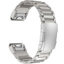 チタンバンド ガーミン用 26mm クイックリリース メタルブレスレットストラップ トータスバックル付き Garmin Fenix 8 51mm/7X/6X/5X/7X Pro/6X Pro/5X Plus, Instinct 2X スマートウォッチ(2)