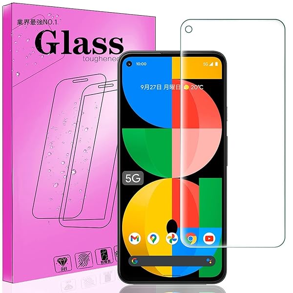 対応 Google Pixel 5A 5G 用のガラスフィルム旭硝子製 対応 Google pixel 5A 5G 用の強化ガラ 液晶保護フィルム 9H硬度 高透過率 指紋防止 気泡ゼロ 防爆裂 スクラッチ防止