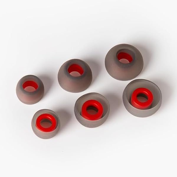 KBEAR 10 イヤーピース イヤホンキャップイヤーチップ イヤーピース イヤホンキャップ シリコン製イヤホンパッド 重低音強化 イヤホンキャップ 柔らかい 滑り止め 快適 フィット感 装着感向上 快適 水洗い可能 音質向上 (10red 3サイズ