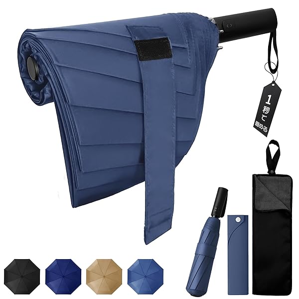 永久形状記憶 1秒でたためる 折りたたみ傘 傘 大きい 超撥水 自動開閉 丈夫 強風耐性 梅雨 折り畳み傘 形状安定 メンズ おりたたみ傘 頑丈 サッとたためる 晴雨兼用 レディース ギフト ブルー