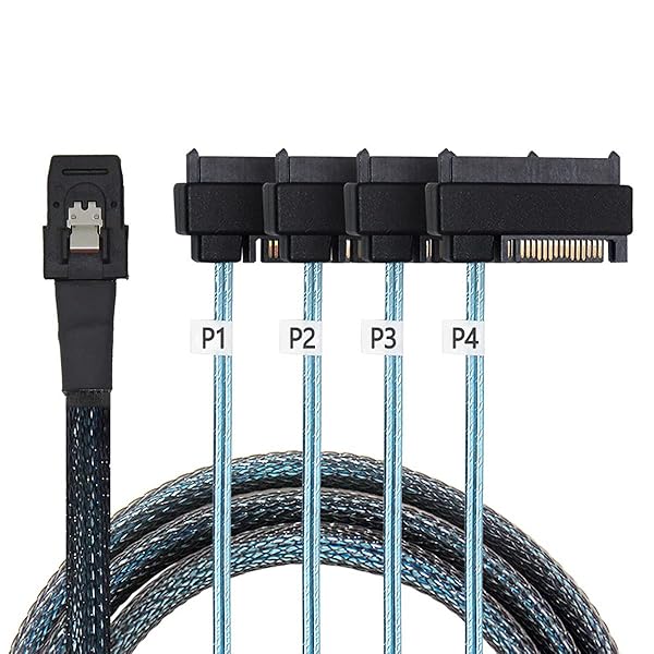 内蔵36ピン Mini SAS SFF-8087 ホストから4 SFF-8482 ターゲット SAS ハードディスクとSATA電源ケーブル 100cm