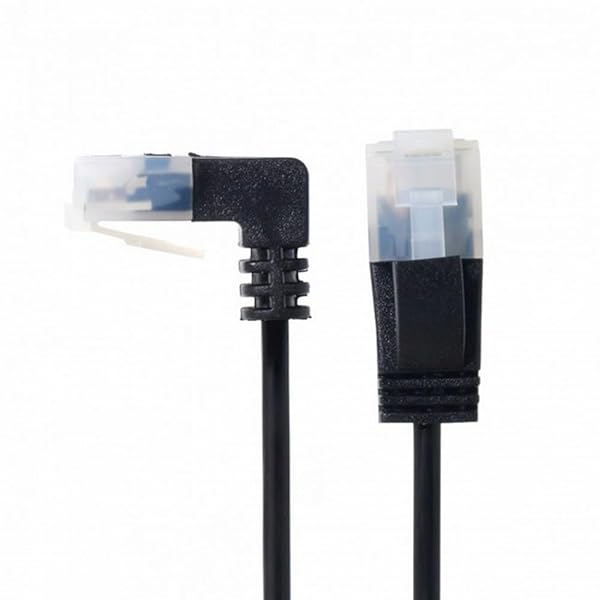 ウルトラスリムCat6イーサネットケーブルRJ45ダウンアングルからストレートUTPネットワークケーブルパッチコードラップトップルーターTVBOX2M用90度Cat6aLan