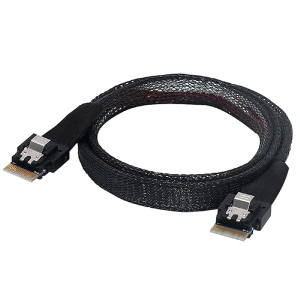 PCI-E スリムライン SAS 4.0 SFF-8654 4i 38ピン ホスト - SFF-8654 スリム SAS ターゲットケーブル 50cm
