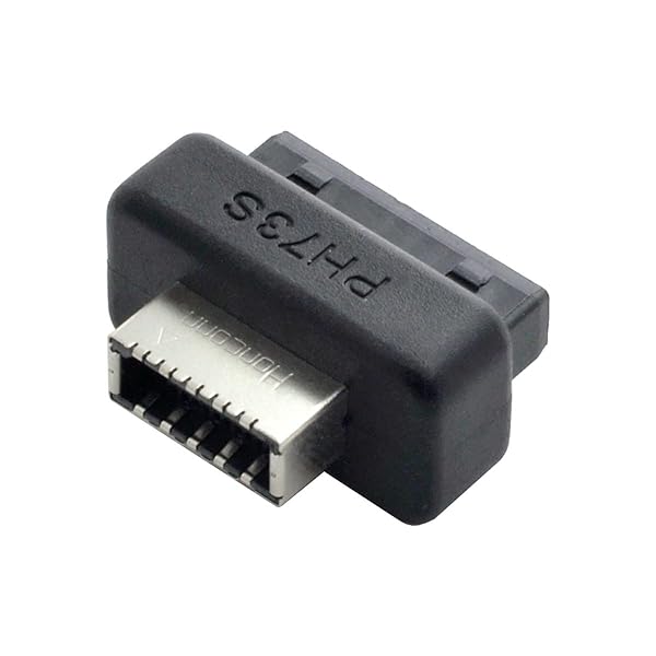 オーバーモールド USB 3.1 フロントパネルソケット キー A Type-E - USB 3.0 20ピン ヘッダー オス延長アダプター
