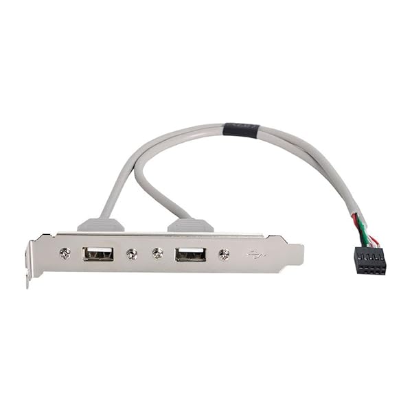 9ピン マザーボードヘッダー 1~2 USB 2.0ポートマルチプライヤーパネルケーブル 40cm 120mm PCIブラケット付き