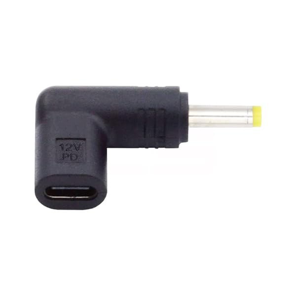 USB 3.1 タイプ C USB-C メス - DC 12V 4.0x1.7mm プラグ アダプター 90 度角度付き PD エミュレーター トリガー