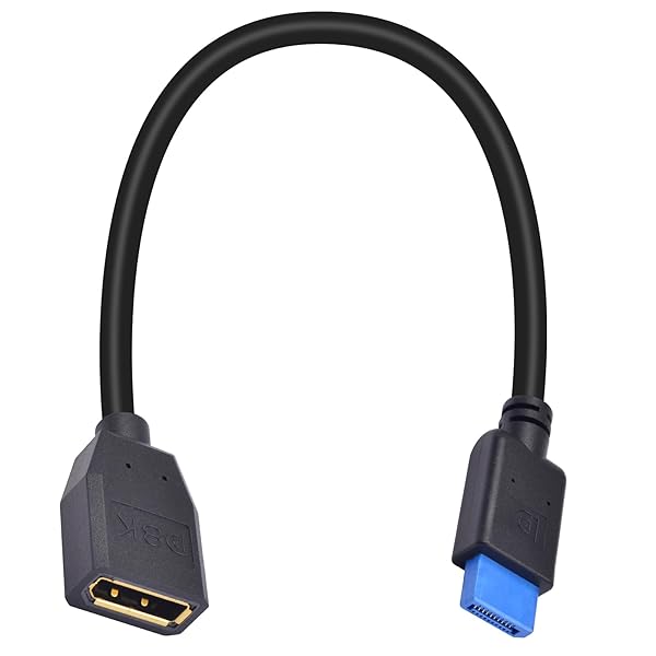 8K DisplayPort 延長ケーブル、30cm 短い ディスプレイポート 1.4 延長ケーブル、耐摩耗性 DP（オス）-DP（メス）延長ケーブル 8K@60Hz 4K@120Hz HDRに対応 DisplayPort延長コード