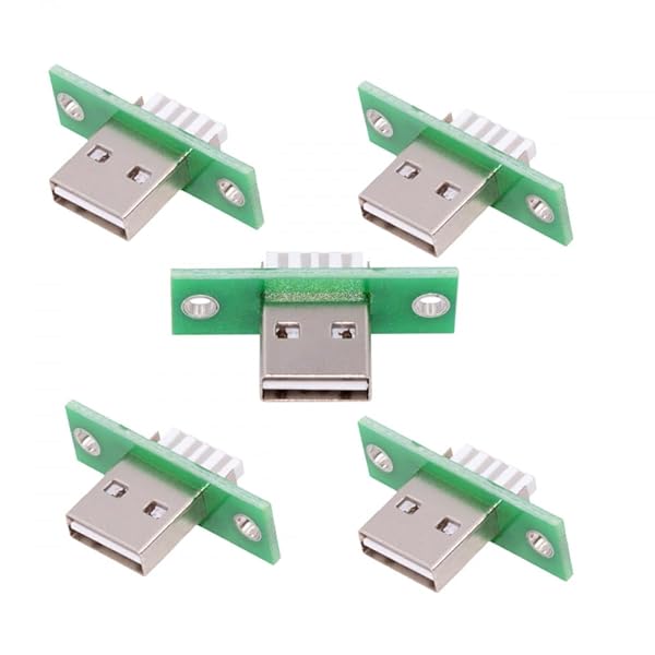 コネクタ 5個/セット DIY OEM USB タイプ A オスプラグコネクタ パネルマウント はんだタイプ リバーシブルデザイン