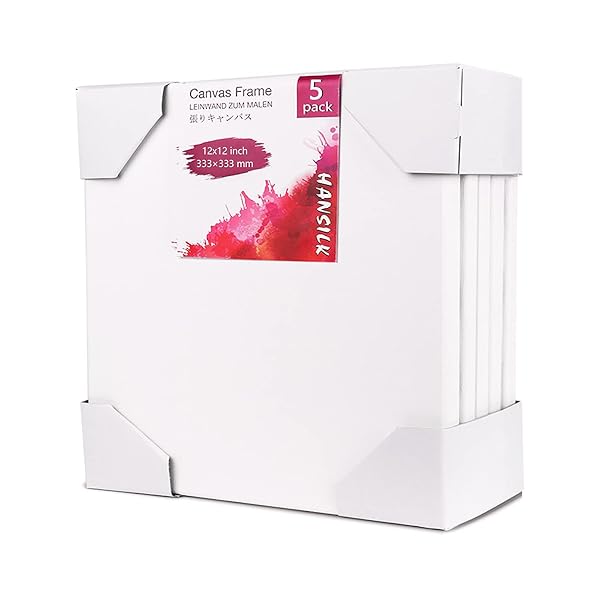 張りキャンバス キャンバス 画材 S4 333x333mm 5枚/セット 絵画ボード ライト木製フレーム 中目 油彩・アクリル兼用 化繊綿 絵画 描画 油絵 画布
