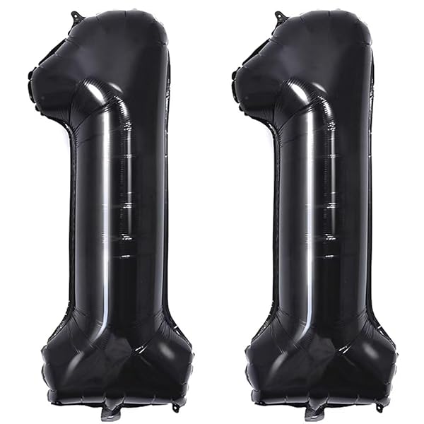 40インチ バルーンアルミ11 ヘリウム風船 数字バルーン11黒 0123456789,10-19,20-29,30,40,50,60,70,80,90,100 誕生日 カーニバル 飾り付け記念日パーティー装飾黒11 男女兼用 大きい しじヘリウム