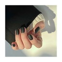 ネイル チップ ショート 付け爪 黒 ブラック ネイルチップ 簡単 シンプル ネイル用品 24枚入り 両面テープ付き 長持ち DIY用 貼るだけ 簡単 ファクション 女性 プレゼント デート