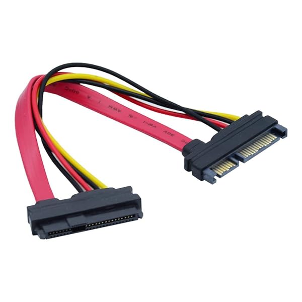 SFF-8482 SAS 29ピン - SATA 22ピン ハードディスクドライブ RAID延長ケーブル 15ピンSATA電源ポート付き