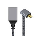 CY Micro HDMI - HDMIケーブル、Micro HDMI 1.4オス-HDMIメス 4K延長ケーブル 90度ダウンアングル