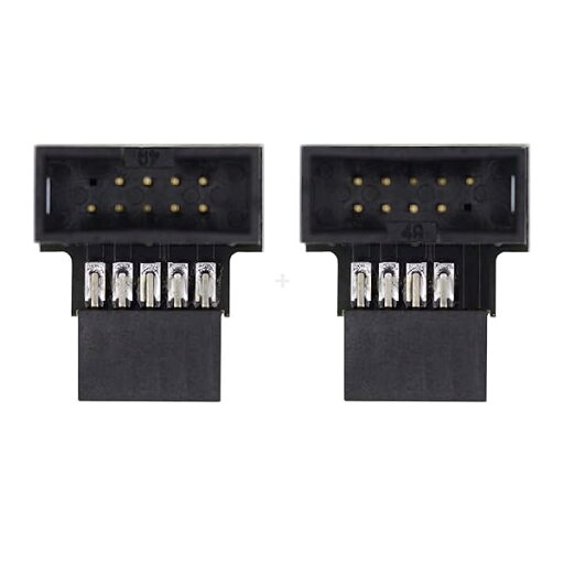 アダプター 2個/ロット 上下角度付き USB 2.0 10ピン 9ピン オス-メス 延長アダプター 90度 アダプター 2個/ロット 上下角度付き USB 2.0 10ピン 9ピン オス-メス 延長アダプター 90度