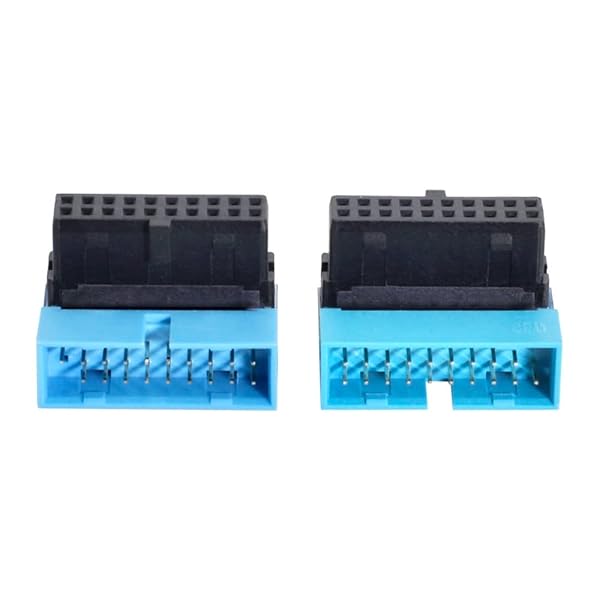 アダプター 2個/ロット 上下角度付き USB 3.0 20ピン 19ピン オス-メス 延長アダプター 90度