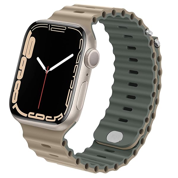 バンド コンパチブル アップルウォッチ バンド 41mm 40mm 38mm, シリコンスポーツストラップ コンパチブル iWatch バンド シリーズ SE 9 8 7 6 5 4 3（カーキ/灰色の緑）
