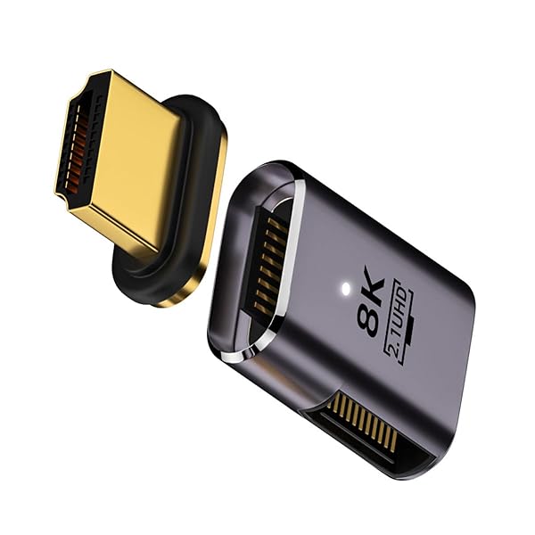8K 磁気コネクタ オス - メス 90 度左向きタイプ A HDMI 2.1 ストレート ビデオ アダプター ラップトップ HDTV 用