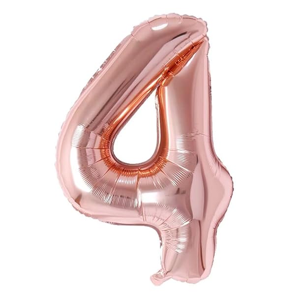 32インチ バルーンアルミ4 ヘリウム風船 数字バルーン4ローズゴールド 0123456789 誕生日 カーニバル 飾り付け記念日パーティー装飾ローズゴールド4 男女兼用 大きい しじヘリウム