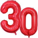 40インチ 30風船数字 バルーン30赤 0123456789,10-19,20-29,30,40,50,60,70,80,90,100 誕生日 カーニバル 飾り付け記念日パーティー装飾赤30 男女兼用 大きい しじヘリウム