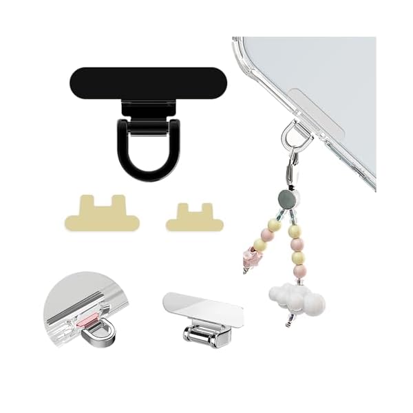 スマホ ストラップホルダー 超ミニタイプ【2025年革新設計・マナー穴きに装着・320度回転】2枚傷防止フ..