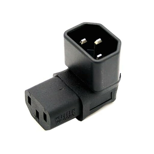 IECオスc14 to上方向右角度付き90度IECメスc13電源拡張アダプタ IECオスc14 to上方向右角度付き90度IECメスc13電源拡張アダプタ