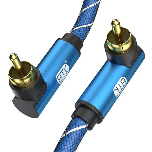 L型 RCA ケーブル サブウーファー ケーブル 同軸デジタルケーブル HiFi音質 スピーカー、サブウーファー、アンプ、HiFiシステム、ホームシアター、HDTVなどに対応 (1M, ブルー - 両面90度) L型 RCA ケーブル サブウーファー ケーブル 同軸デジタルケーブル HiFi音質 スピーカー、サブウーファー、アンプ、HiFiシステム、ホームシアター、HDTVなどに対応 (1M, ブルー - 両面90度)