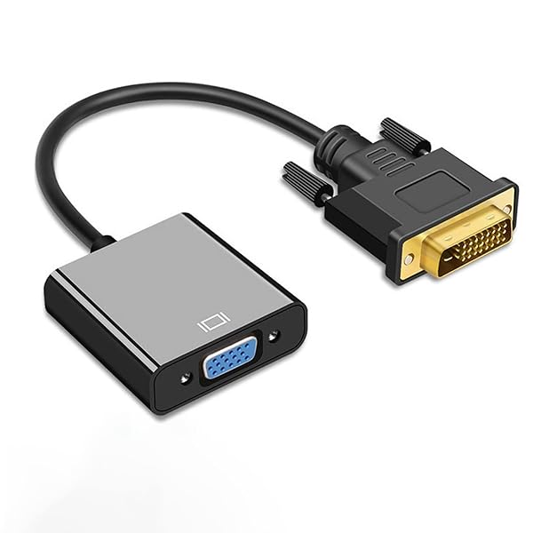 DVIオス VGAメス変換コネクタ DVI 24+1対応 1080p VGA 変換タアダプタ デジタル信号変換 金メッキコネクタ搭載