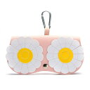 メガネケース 携帯用 眼鏡ケース 革風 おしゃれ 軽量 サングラスケース 収納 男女とも (花, ピンク, 1点セット)