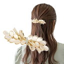 バレッタ 大きめ ヘアクリップ パール ヘアバレッタ 髪留め 髪飾り ヘアアクセ フラワー おしゃれ キラキラ 大人 結婚式 成人式 誕生日 母の日 入学式 贈り物として適しています(ウィステリアB)