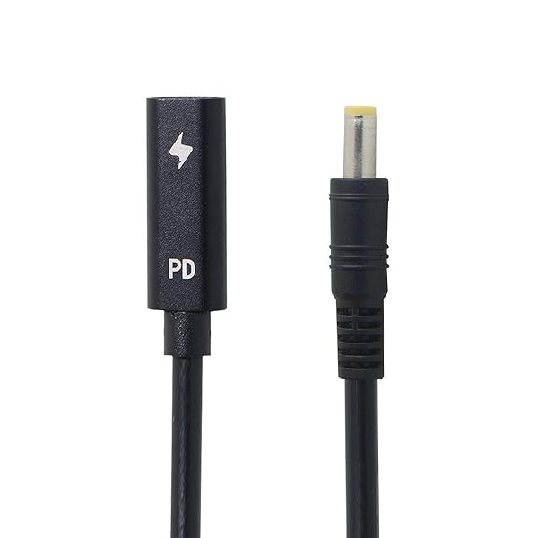 タイプC USB-Cメス入力、DC 5.5 * 2.5mm電源PD充電ケーブル、ラップトップ18-20Vに適合