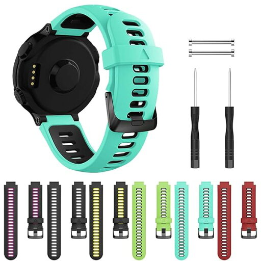Garmin バンド対応 Forerunner 735XT バンド 柔らかいシリコーンスポーツウォッチストラップ リストバンド for Forerunner 220 230 235 620 630 Approach S20 S5 S6 通気性ガーミン Garmin バンド対応 Forerunner 735XT バンド 柔らかいシリコーンスポーツウォッチストラップ リストバンド for Forerunner 220 230 235 620 630 Approach S20 S5 S6 通気性ガーミン