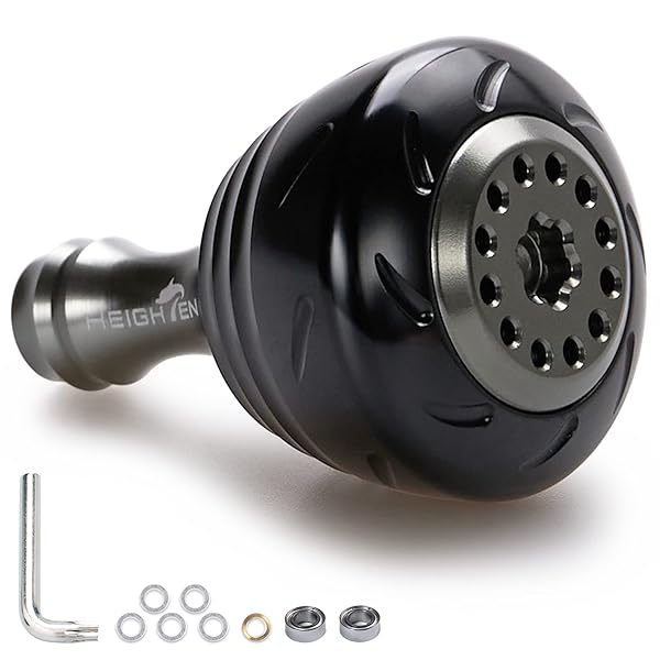30mm リール ハンドル ノブ 4色 シマノ ダイワ 通用 (Shimano) Type A (Daiwa) Type S 用 Drum Series (ブラック) (193)